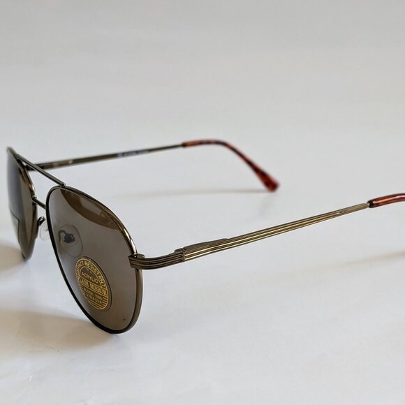 NWT Vintage 90's Aviator Metal Double Bridge Sport Sunglasses (S. Brown) - Picture 3 of 5